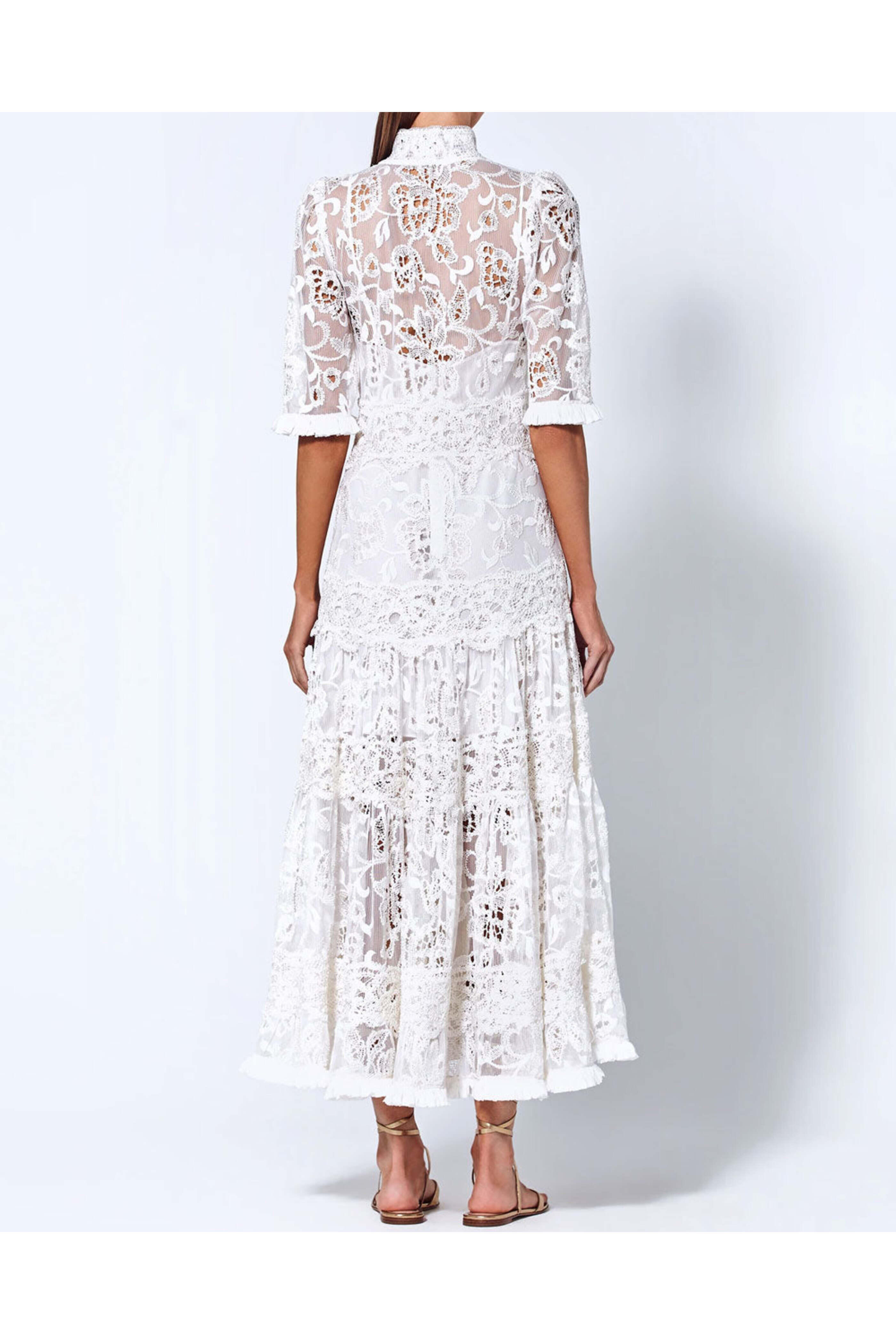 Alexis - Porcelain Lace Maxime Midi Dress