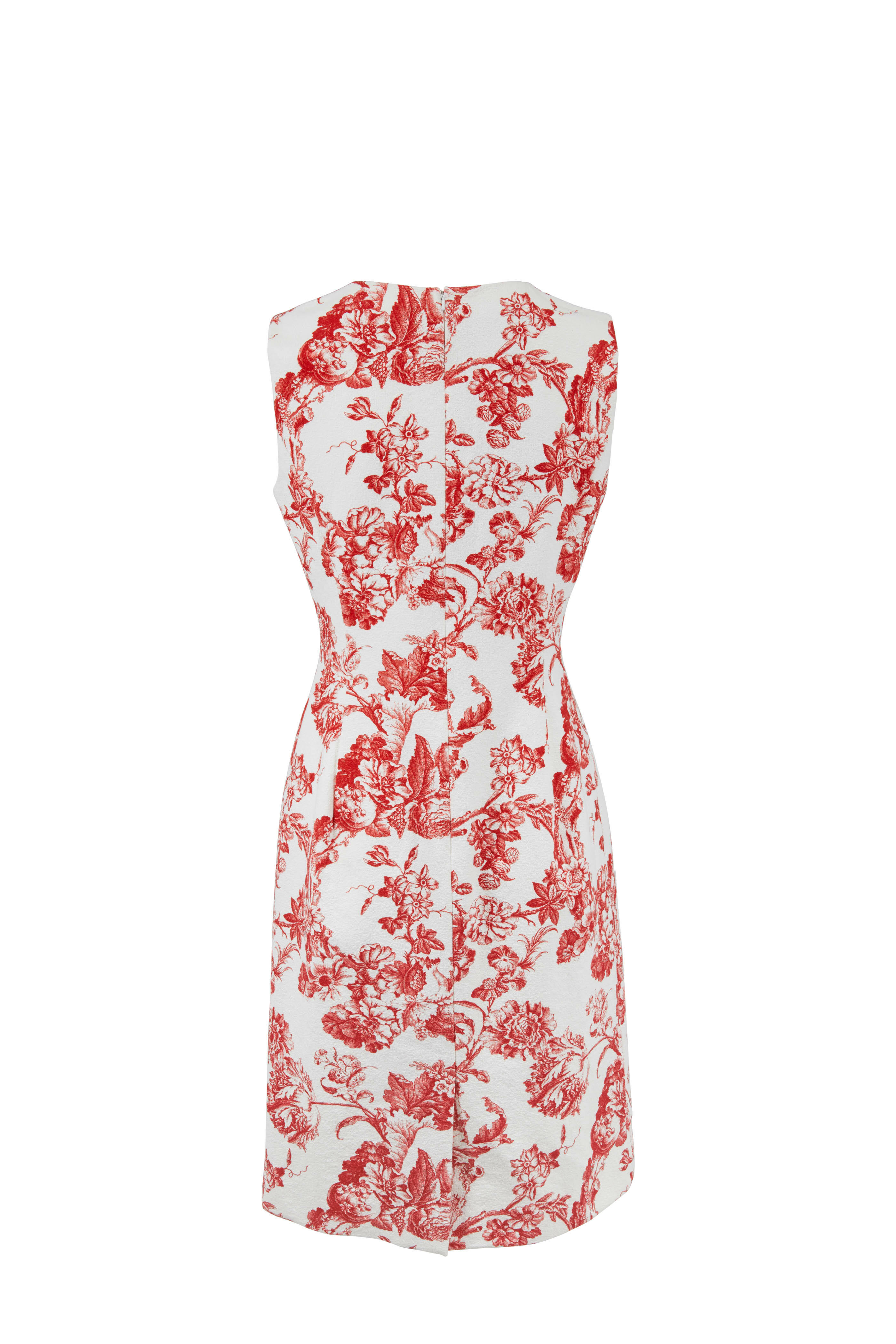 Oscar de la Renta - Scarlet Toile Sleeveless Sheath Dress