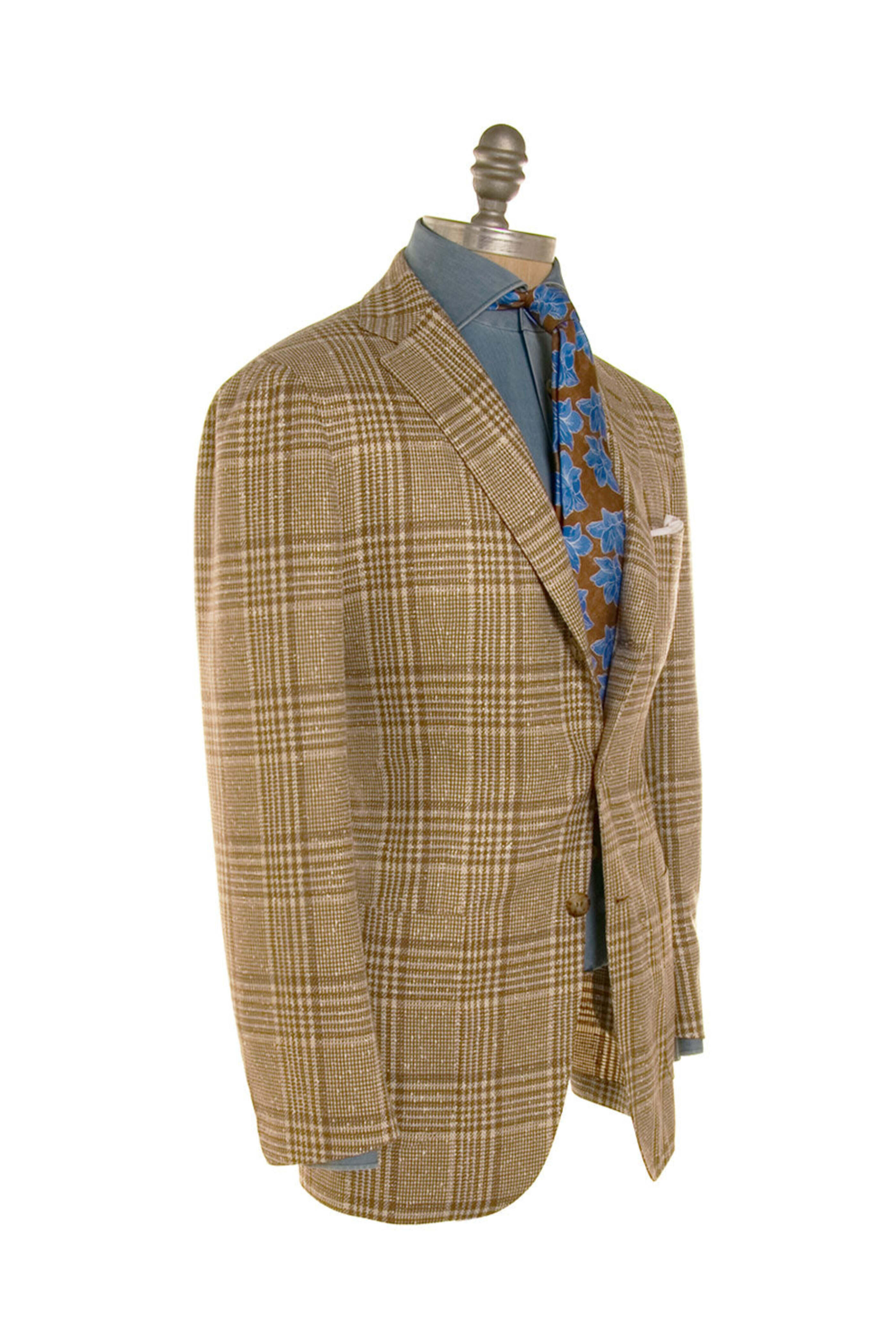 Kiton - Rust and Ivory Plaid Sportcoat