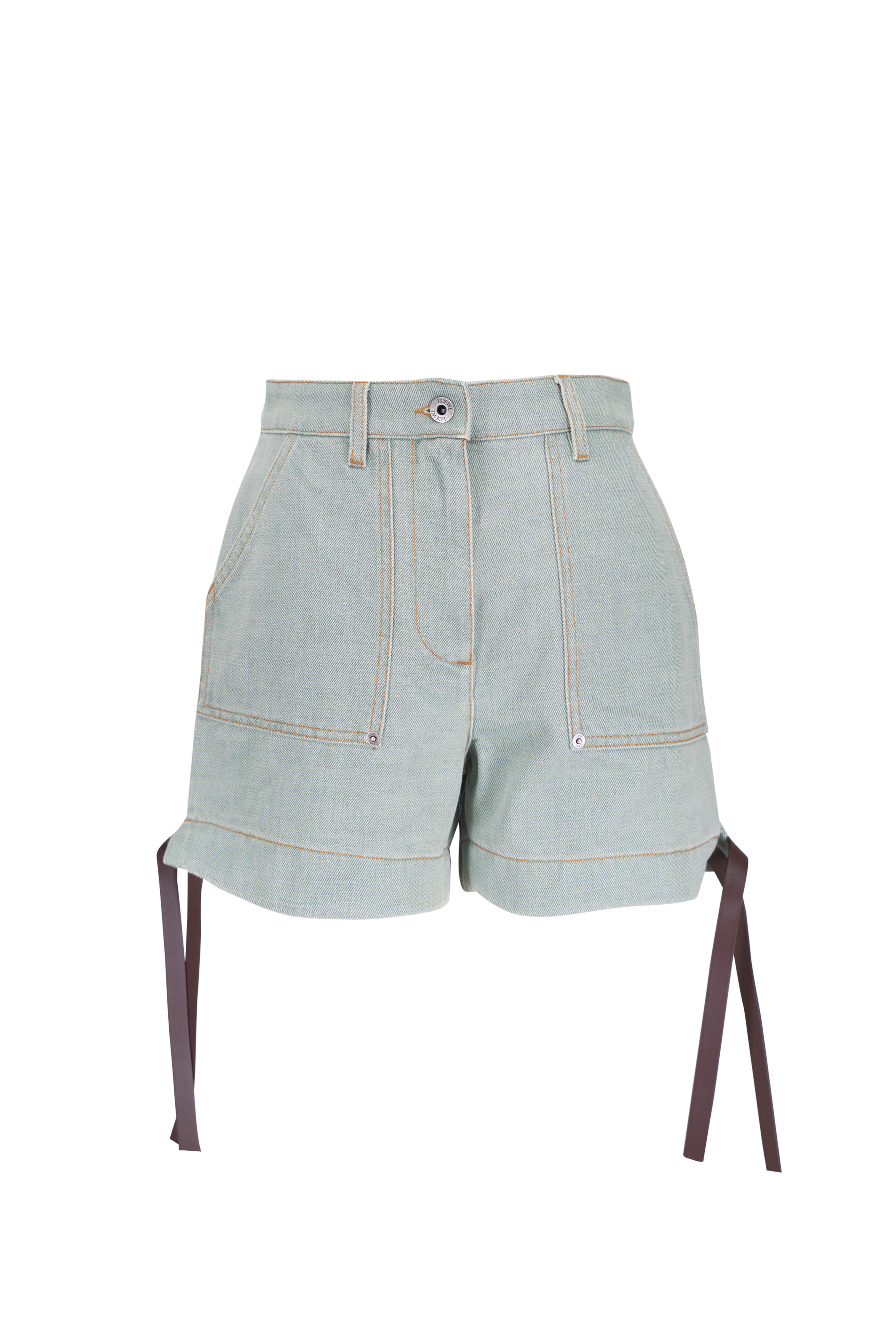Loewe - Workwear Khaki Green Denim Shorts | Mitchell Stores