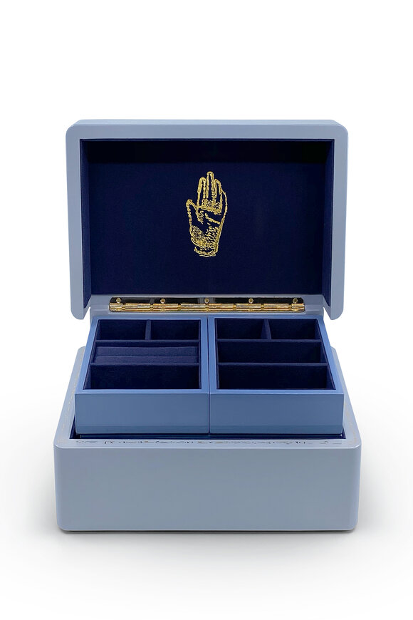 Trove Classic Evening Blue Mini Trunk Jewelry Box - view 5