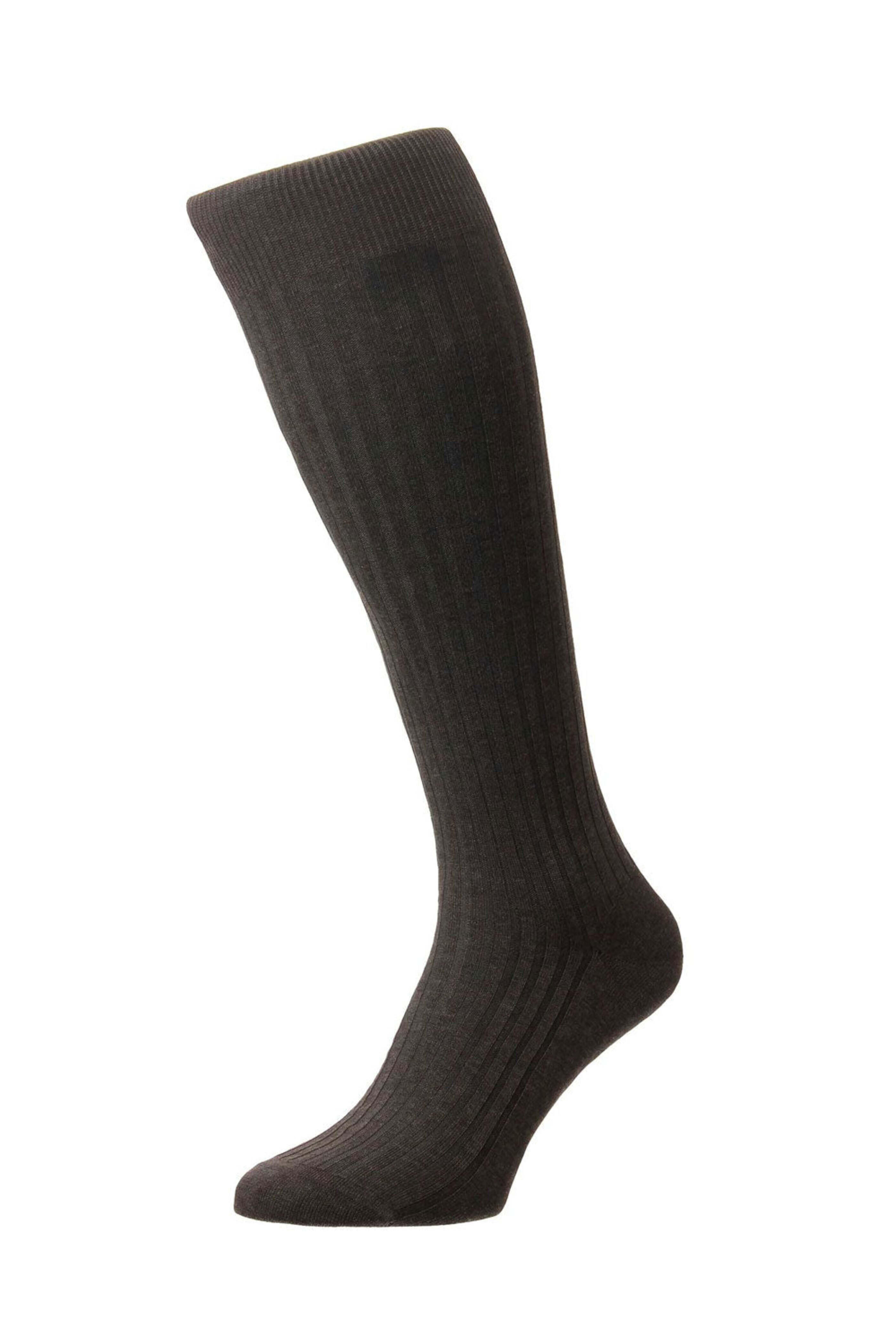Pantherella - Black Wool Over The Calf Dress Sock
