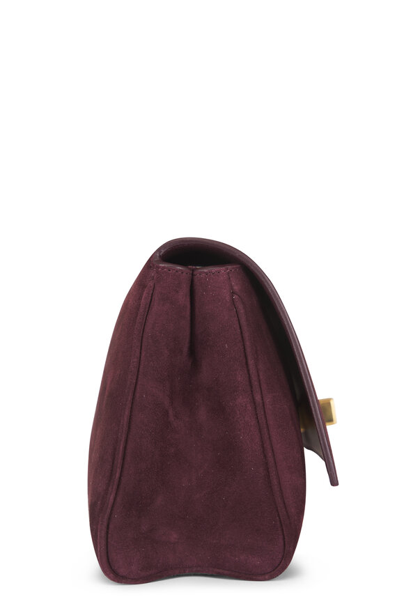 Khaite Audrey Rouge Noir Suede Clutch - view 4