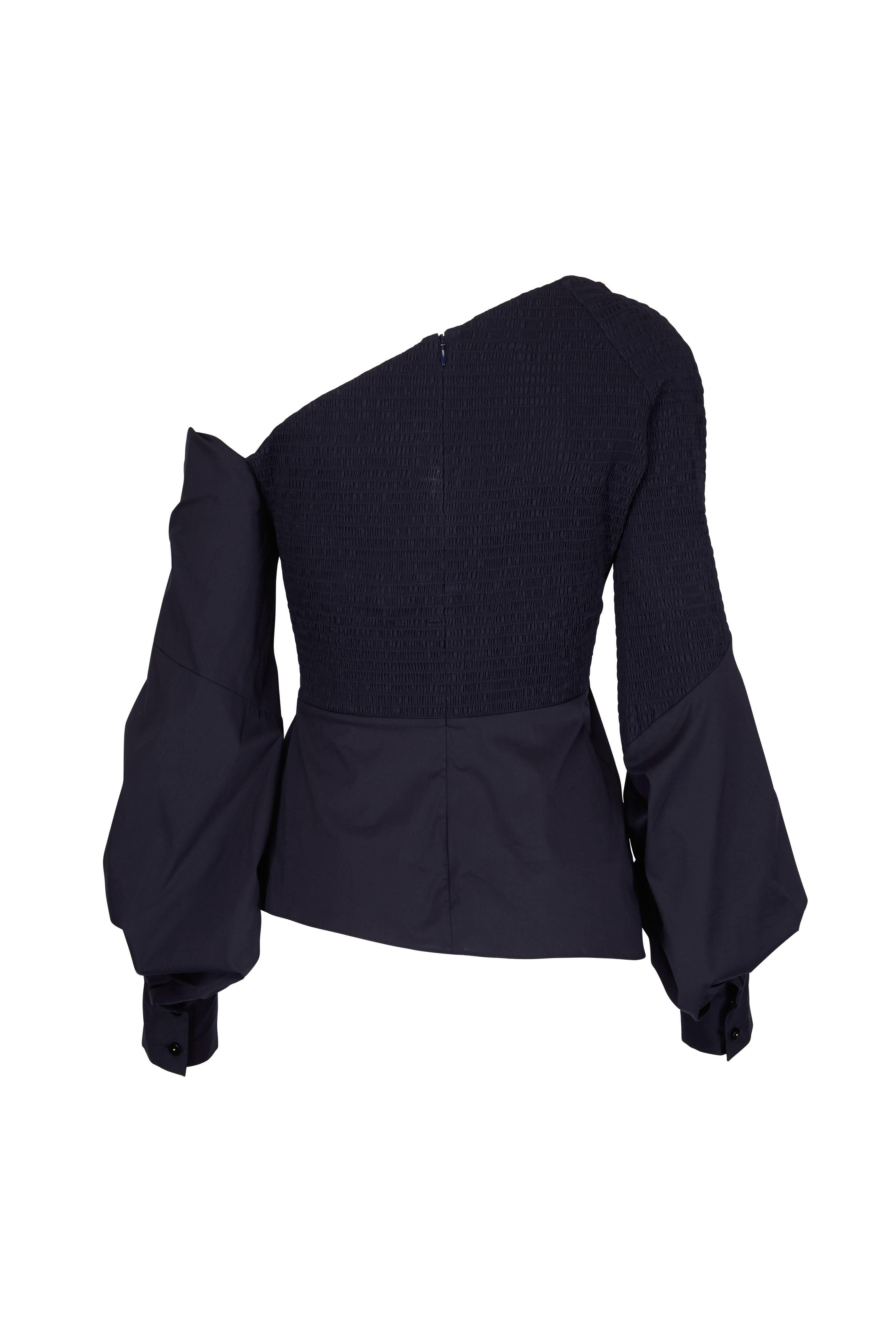 Peter Pilotto - Navy Cotton One Shoulder Blouse