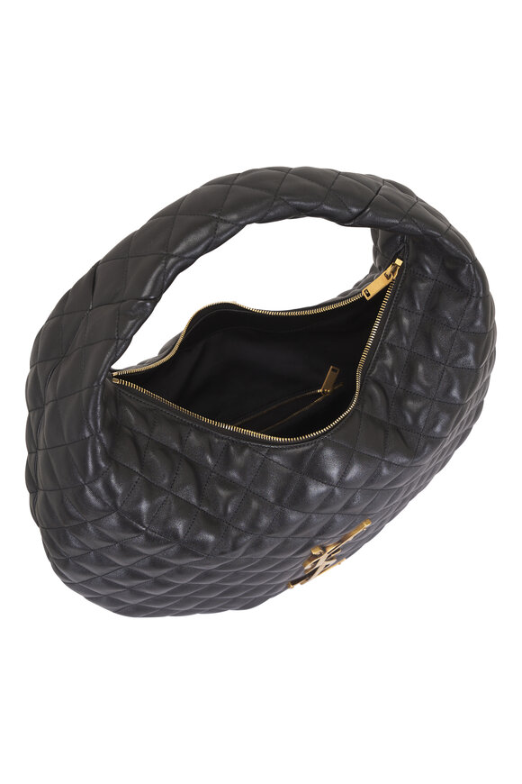 Saint Laurent Icare Black Quilted Leather Hobo Bag - view 5