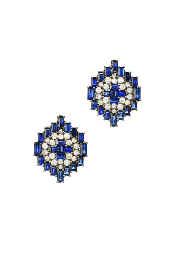 Nam Cho - 18K Gold Sapphire & Diamond Earrings