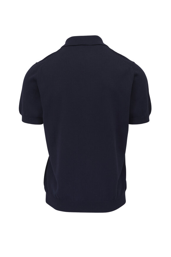 Canali - Navy Textured Polo