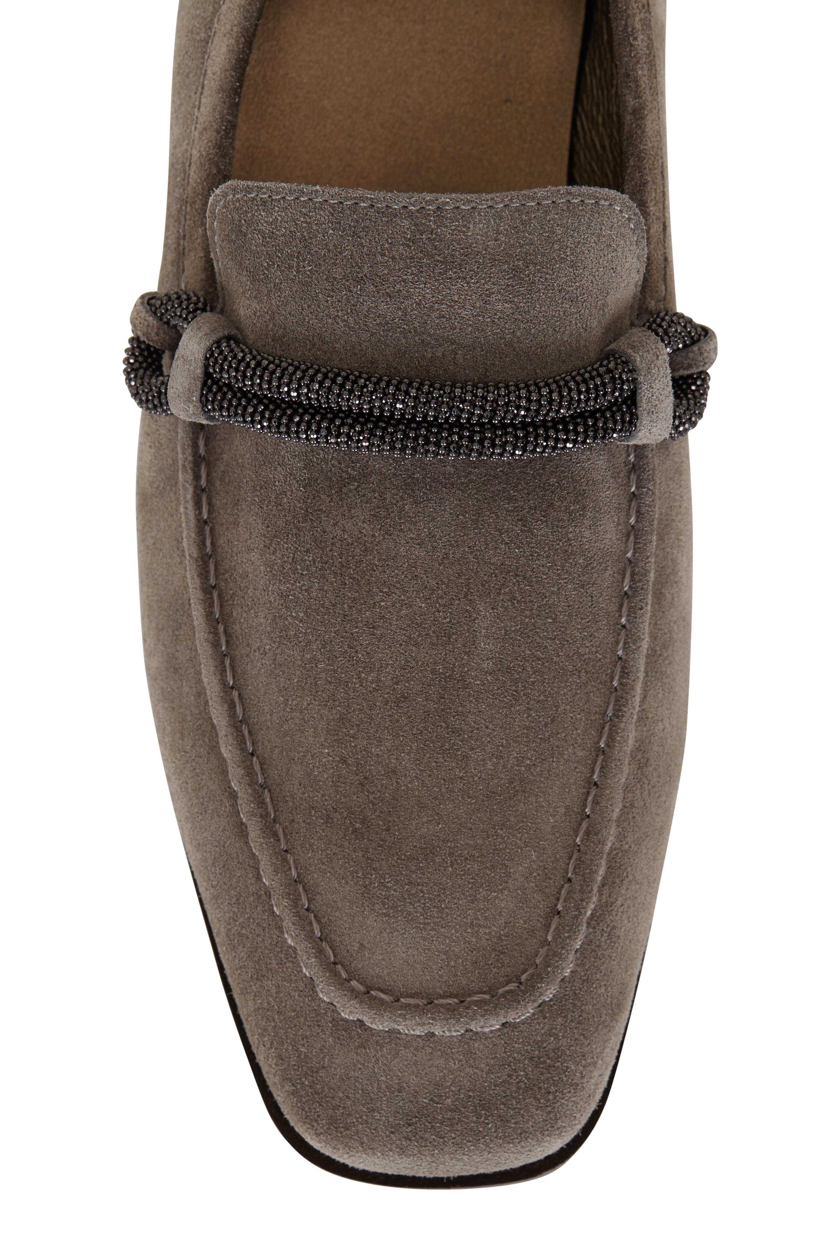 BRUNELLO CUCINELLI モニルレスアッフフツ MZSFG2408 C8275 Brunello Cucinelli Suede slippers for Women - Brown in UAE
