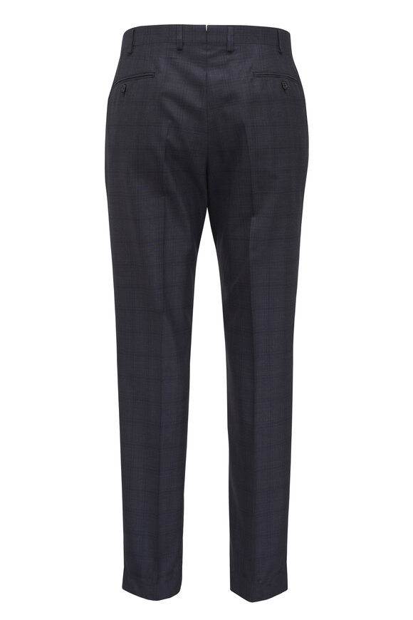Brioni Navy Plaid Wool & Silk Suit - view 5