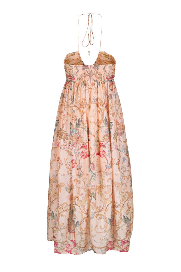 Zimmermann - Roselight Pink Tapestry Floral Halter Maxi Dress