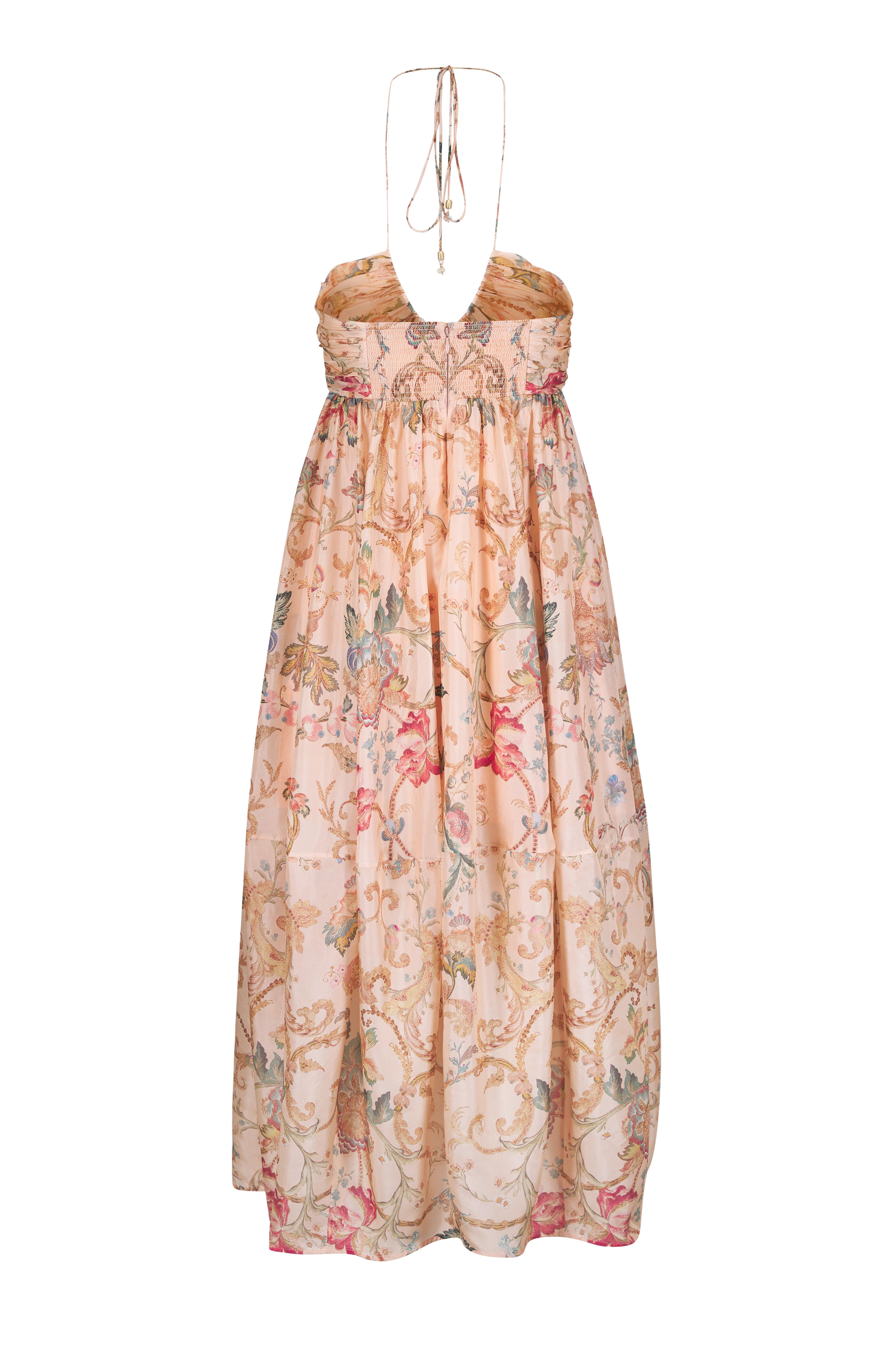 Zimmermann - Roselight Pink Tapestry Floral Halter Maxi Dress