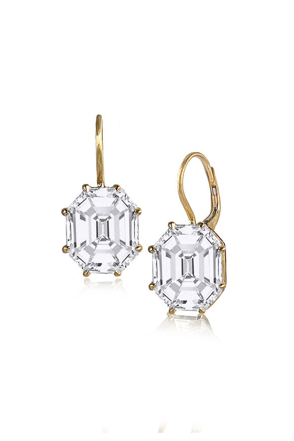 Nam Cho 18k Yellow Gold White Zircon Drop Earrings