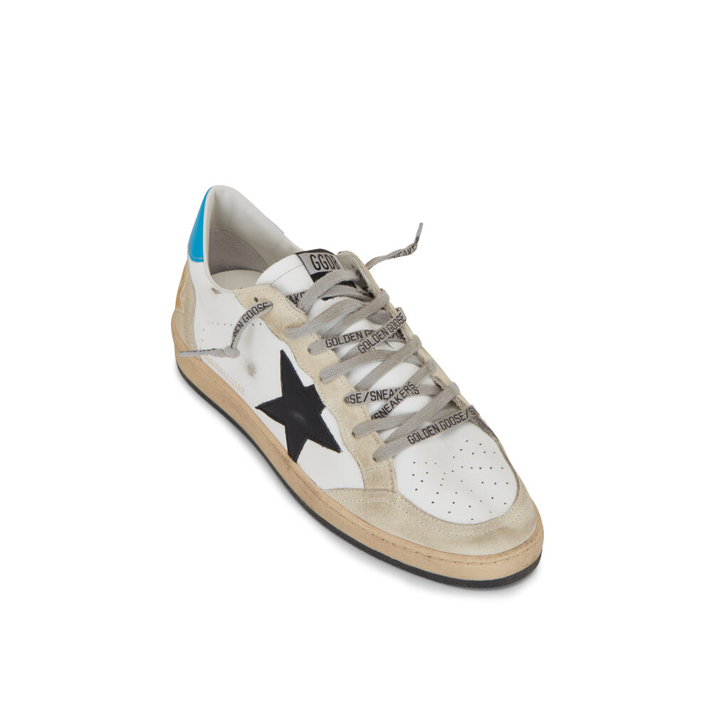 Golden Goose - Ballstar White Leather & Black Star Sneaker