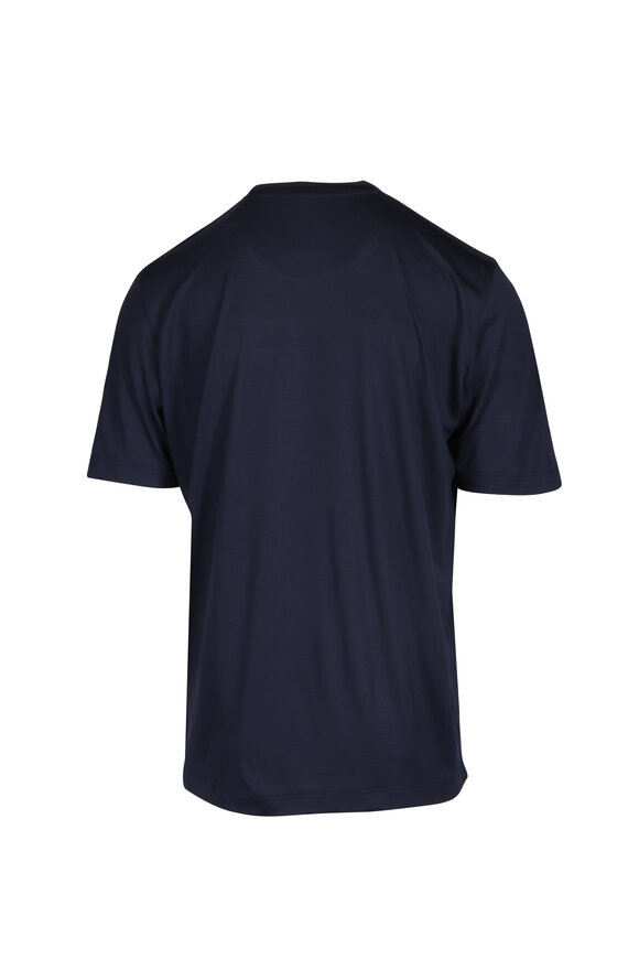 Marco Pescarolo Navy Blue Wool Jersey T-Shirt - view 2