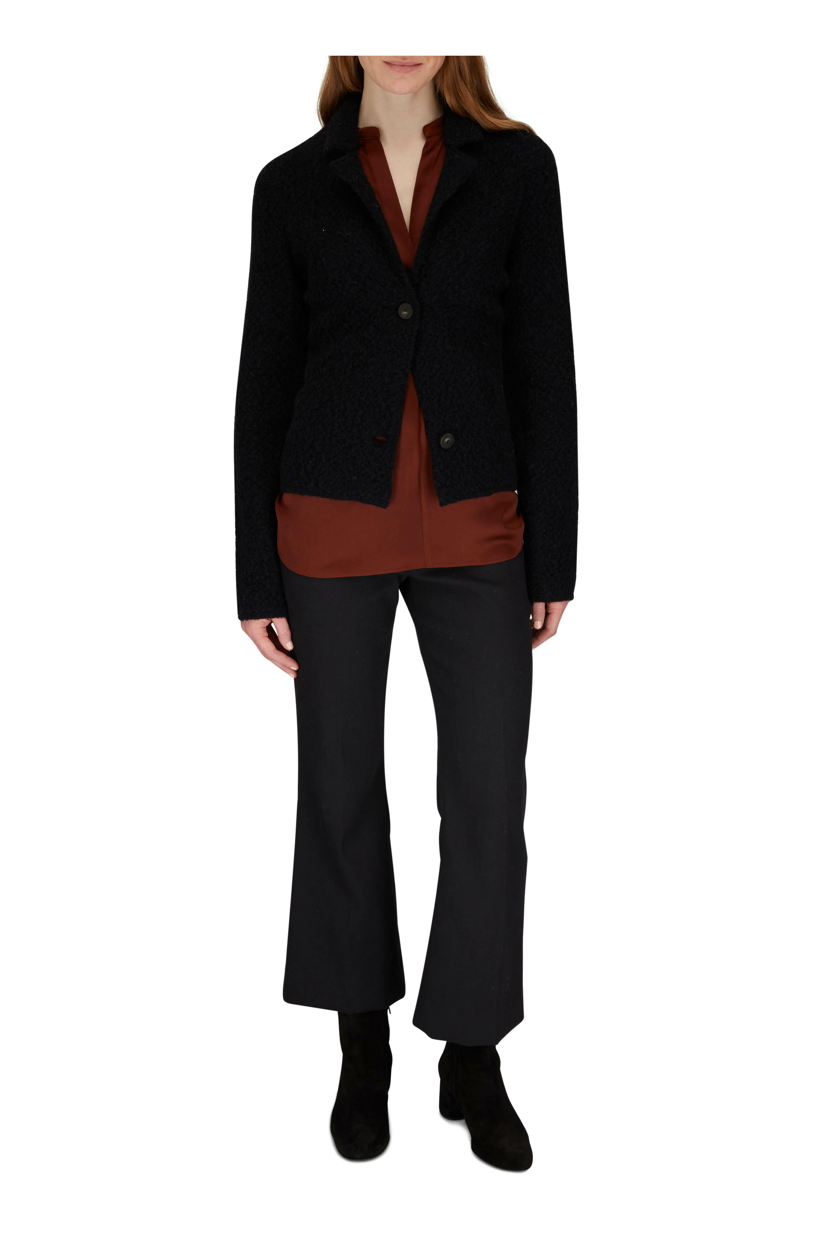 Vince - Black Bouclé Sweater Blazer