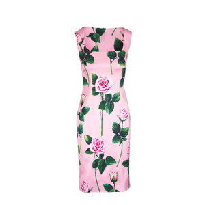 Dolce & Gabbana フィットドレス ピンク ピンクのウィメンズ Wool crepe midi fit-and-flare dress