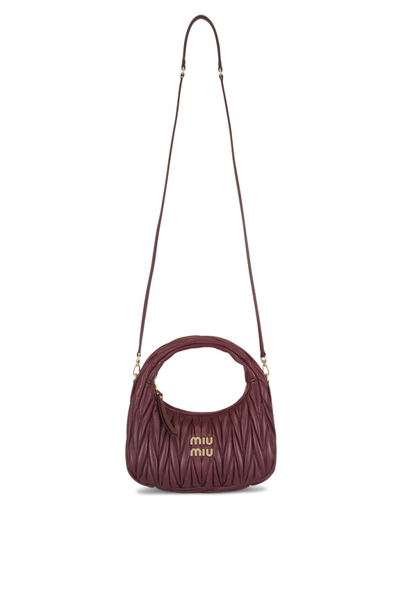 Miu Miu Small Wander Dark Red Quilted Crossbody - view 1