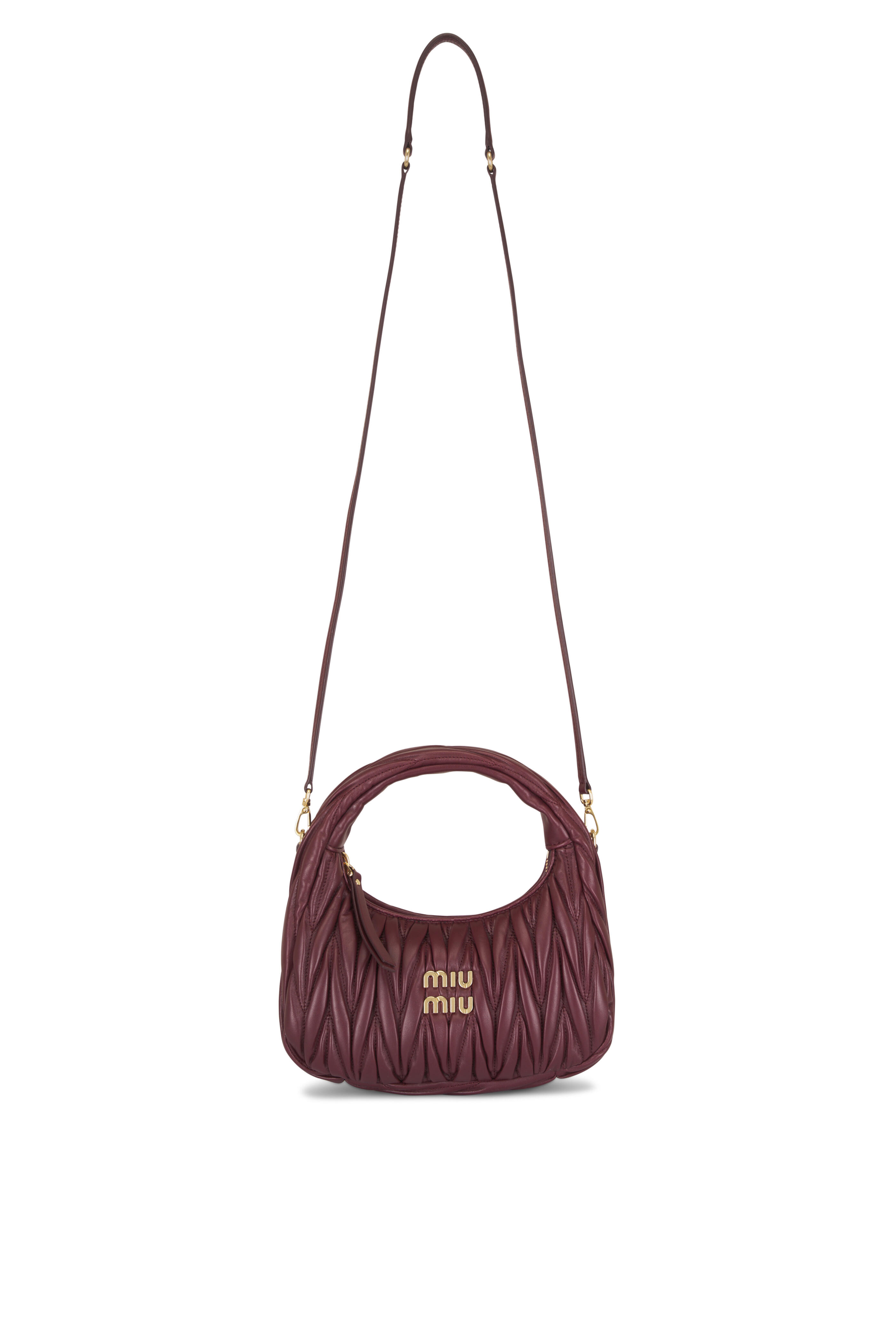 Miu Miu - Small Wander Dark Red Quilted Crossbody