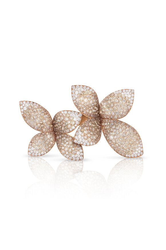 Pasquale Bruni Diamond Double Rose Gold Giardini Segretti Ring