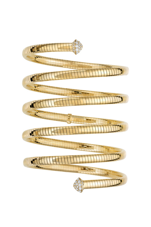 Mattia Cielo 18k Yellow Gold Titanium Diamond Wrap Bracelet - view 1