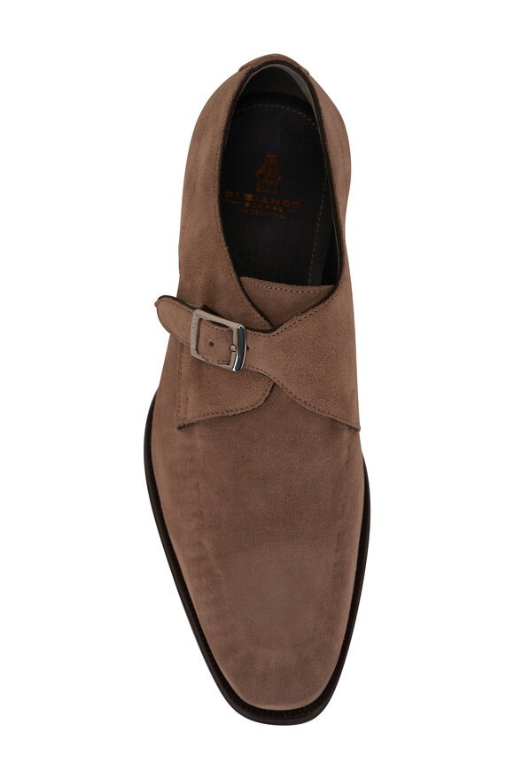 Di Bianco - Sand Monk Strap Suede Dress Shoe