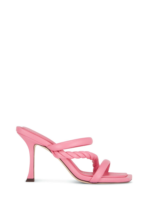 Jimmy Choo - Diosa Candy Pink Leather Braided Sandal, 90mm
