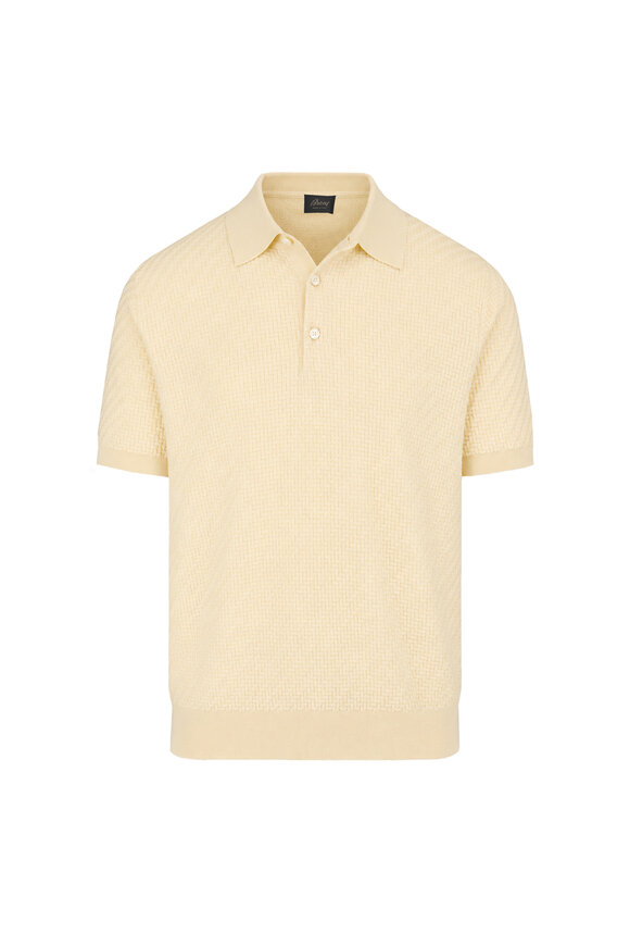 Brioni Ivory Trama Weave Polo - view 1