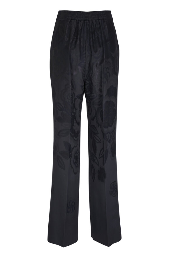 Etro - Black Floral Jacquard Pant 