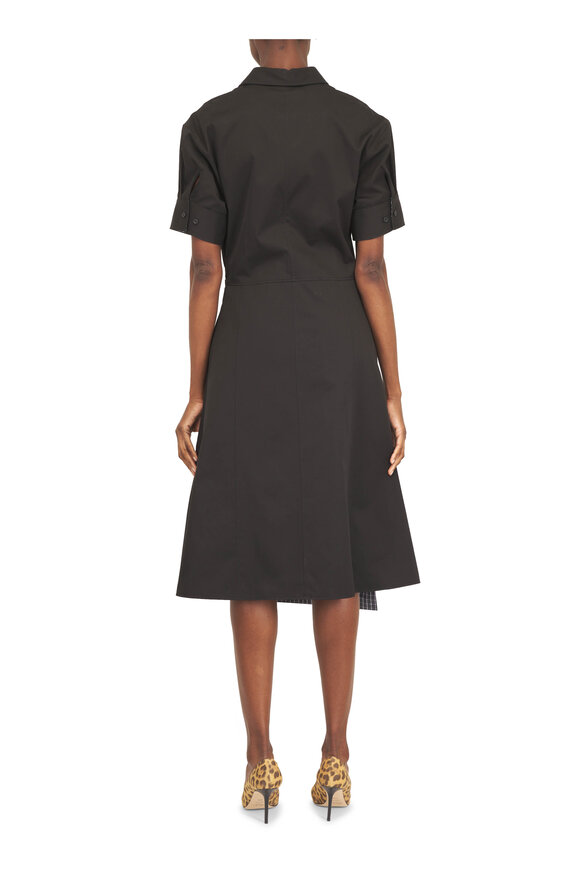 Loewe Black Cotton & Silk Wrap Style Dress - view 4