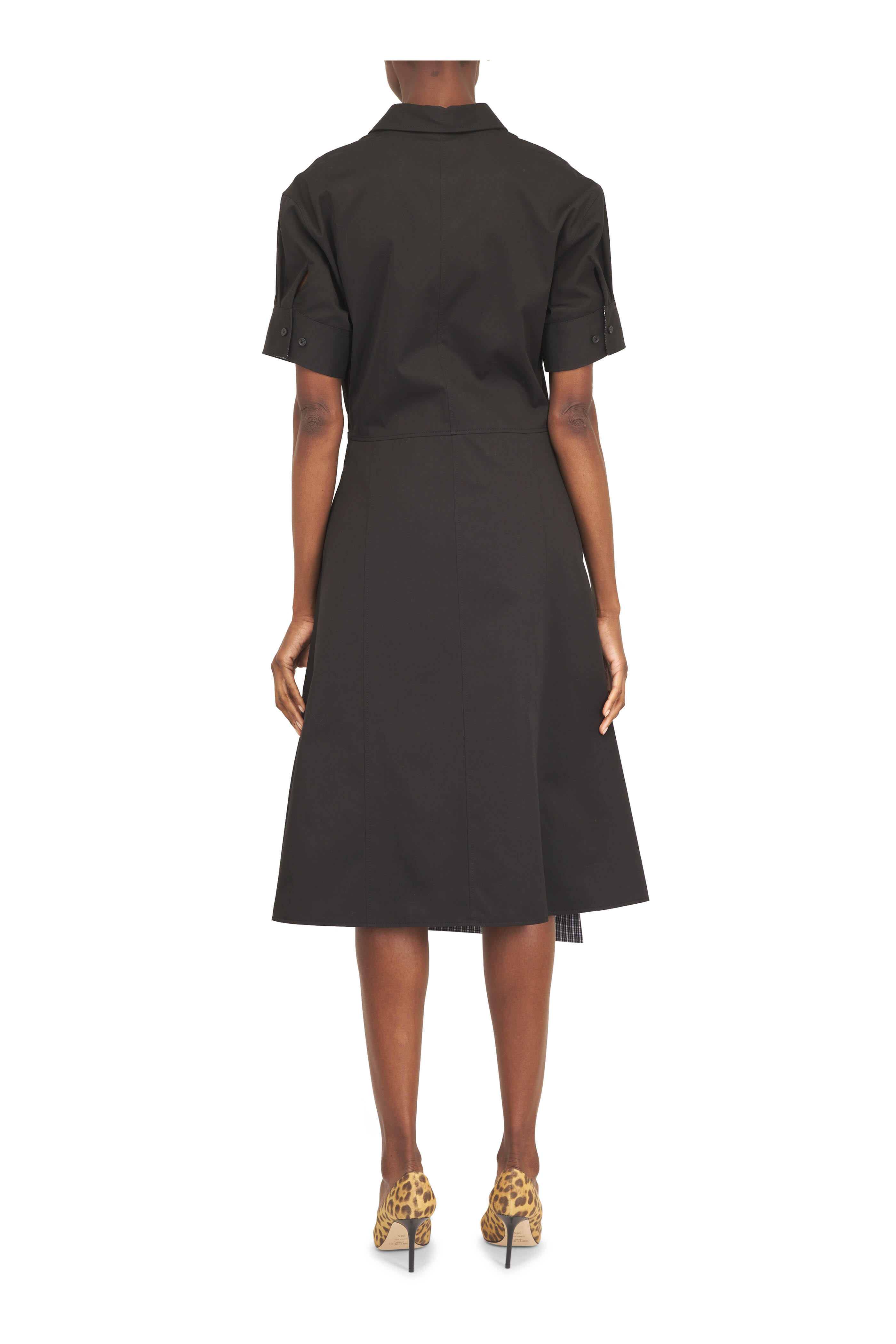 Loewe - Black Cotton & Silk Wrap Style Dress - view 3