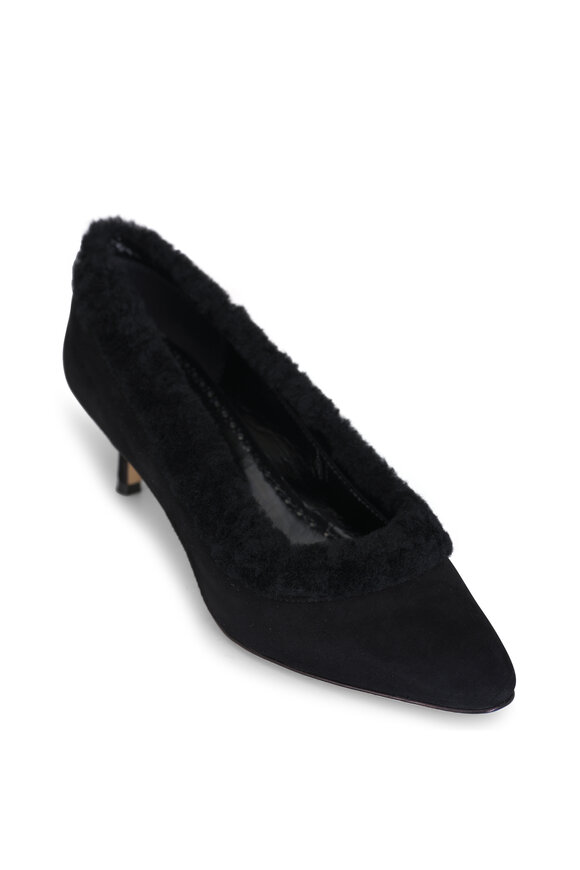 Manolo Blahnik - Meleagro Black Suede Pump, 50mm