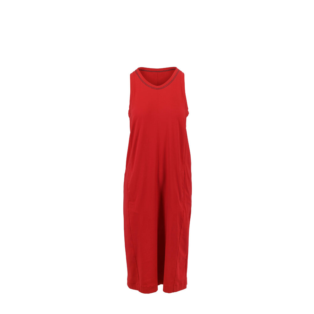 【関税&送料込】Brunello Cucinelli Sleveless Shirt Dress In BRUNELLO CUCINELLI Oversized bead-embellished striped linen