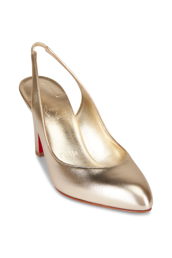 Christian Louboutin Fannylove Platino Metallic Slingback Pump, 85mm - view 1