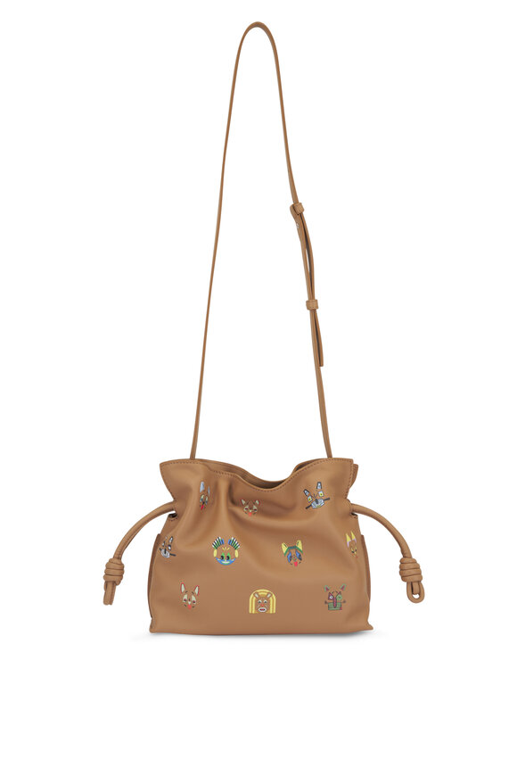 Loewe Mini Flamenco Cats Mocha Leather Clutch - view 3