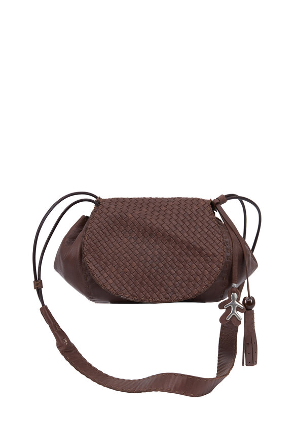Henry Beguelin - Molly Dark Brown Woven Leather Crossbody