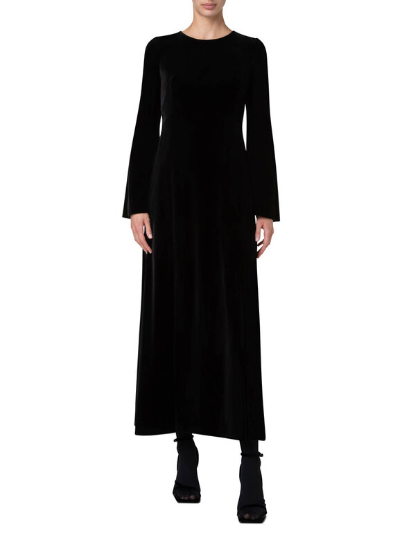 Akris Punto - Black Techno Velvet Midi Dress 