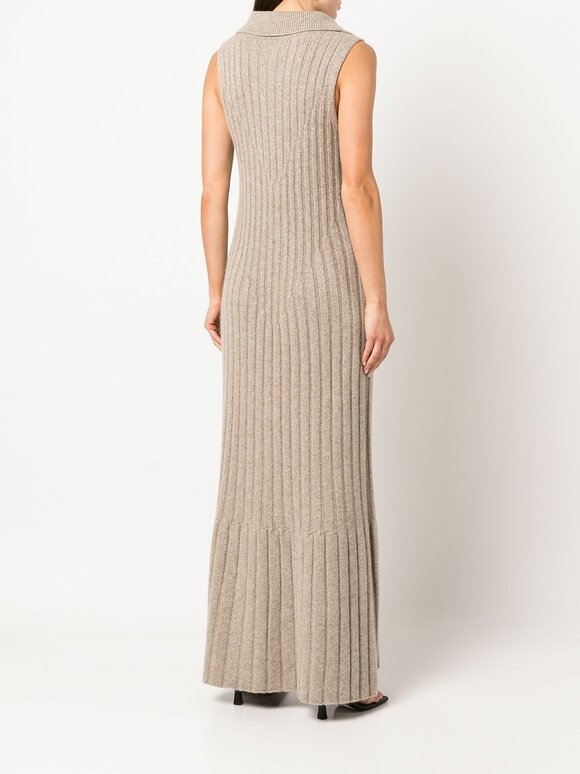 Khaite - Giselle Sepia Sleeveless Sweater Dress