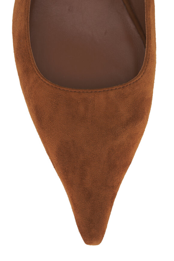 Jimmy Choo Amel Tan Suede Slingback Pump, 50mm - view 5