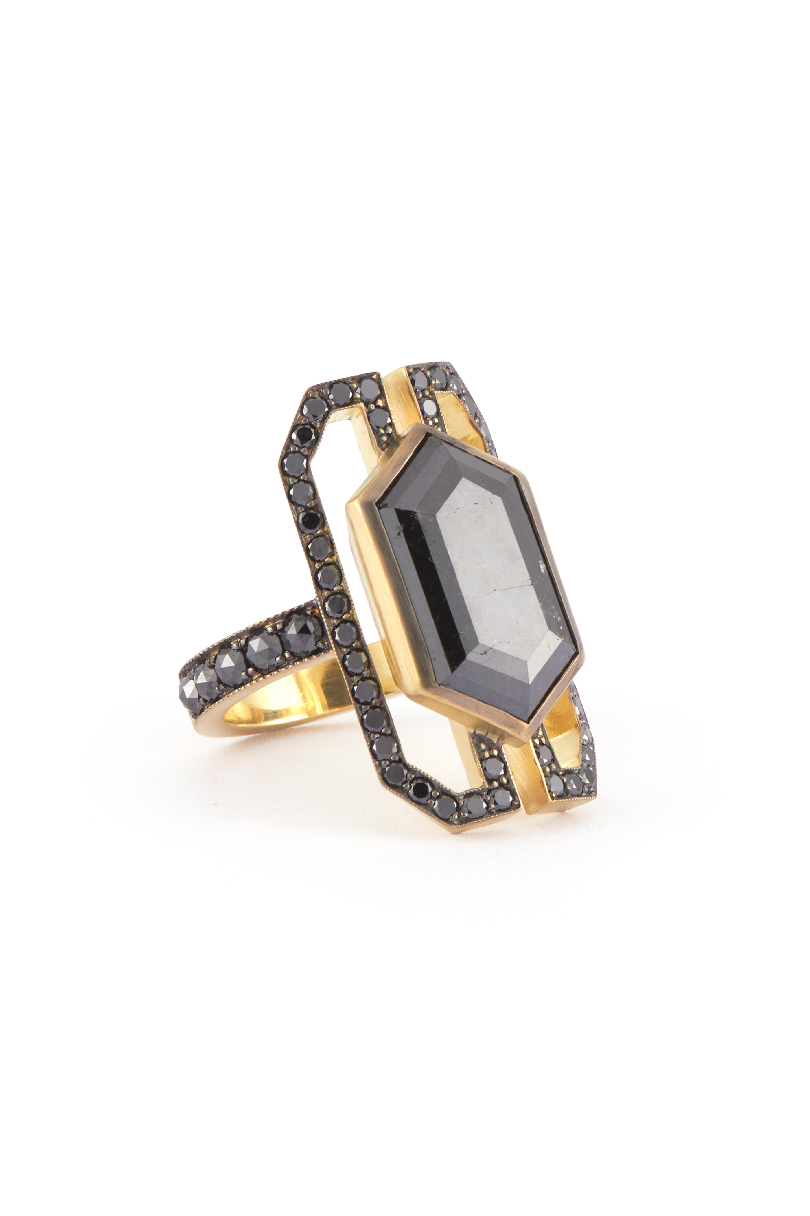 Sylva & Cie - Black Diamond Kelly Cocktail Ring