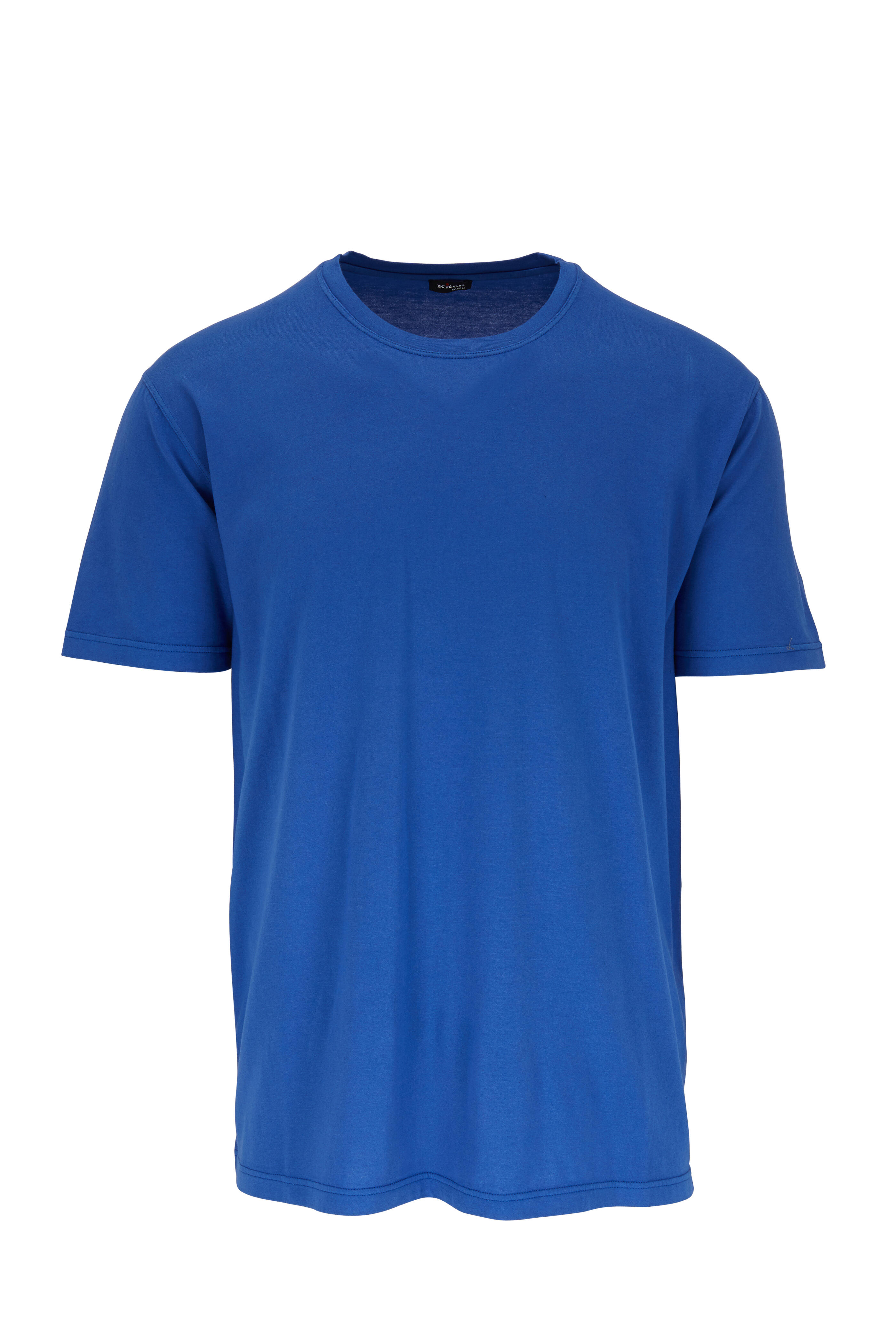 Tシャツ・カットソー Kiton Cotton T-shirt with logo (UMK0717K4002 NAVY BLUE) Kiton - Royal Blue Short Sleeve T-Shirt | Mitchell Stores