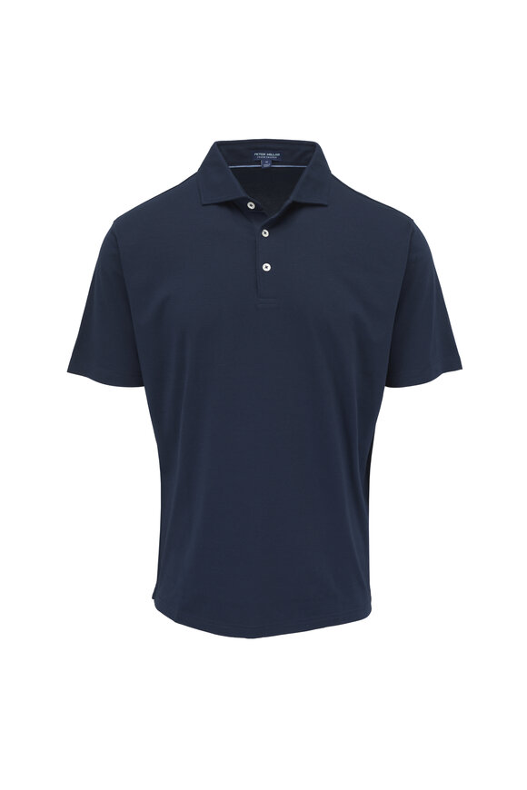 Peter Millar Excursionist Flex Navy Blue Short Sleeve Polo