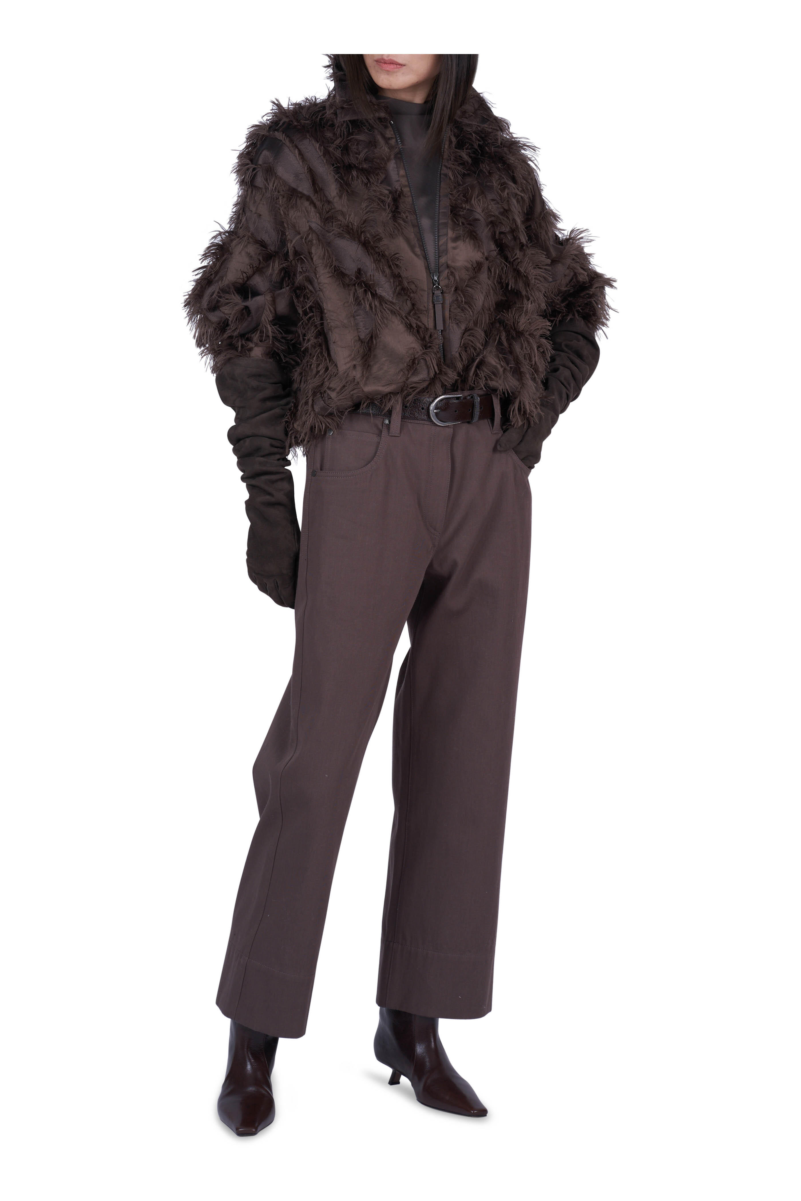 Brunello Cucinelli - Chocolate Dracaena Fil Coupo Bomber Jacket