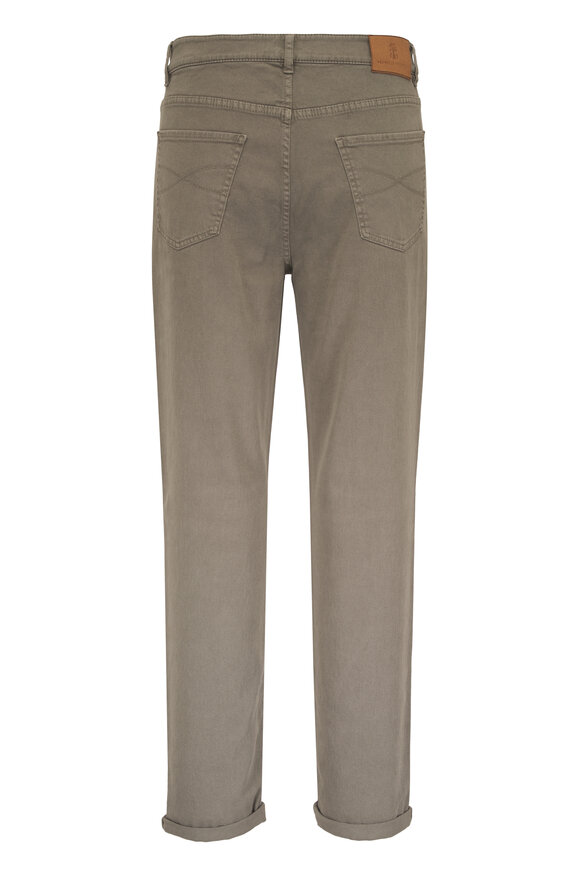 Brunello Cucinelli Army Bull Denim Five Pocket Traditional Fit Pant - view 2