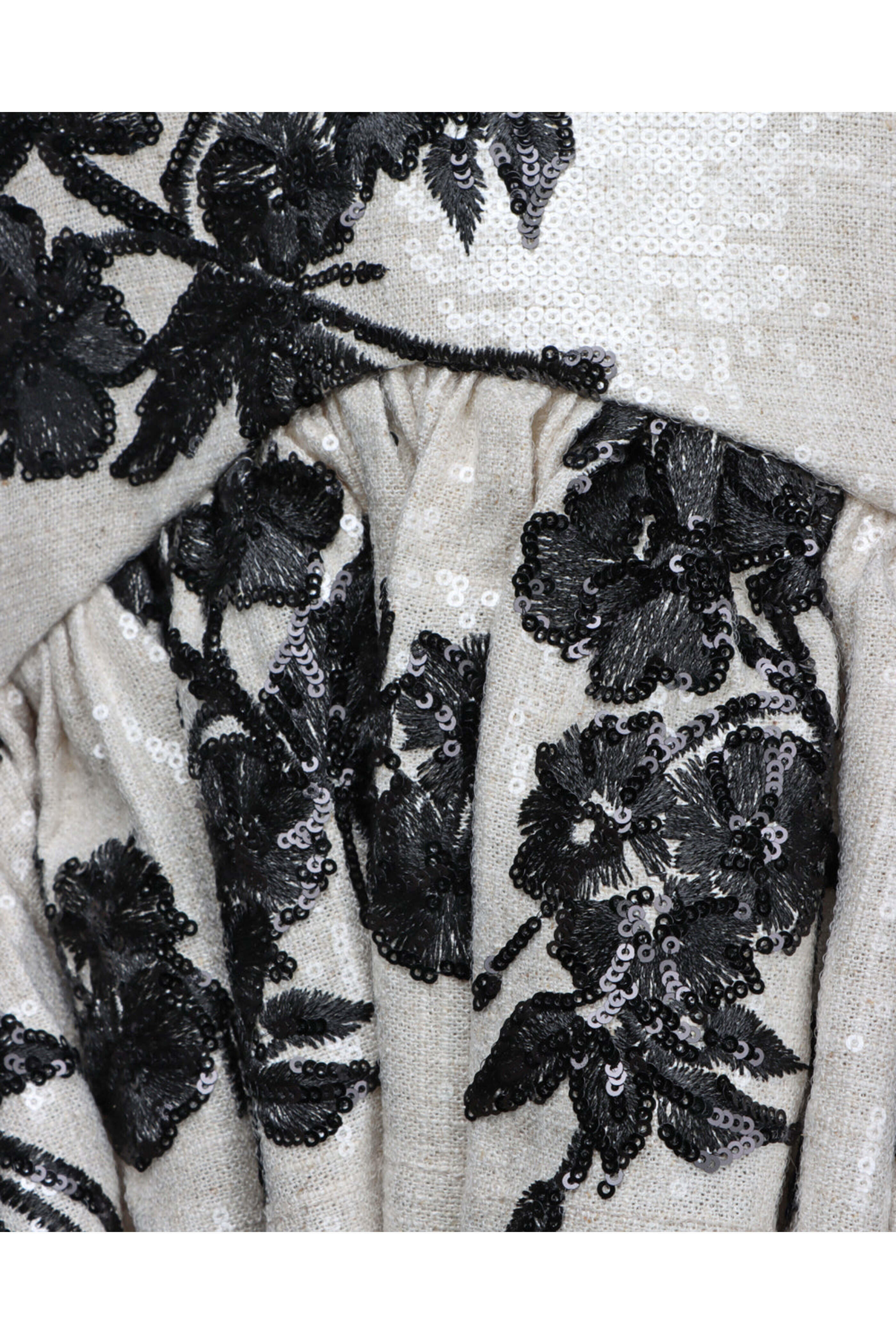 Marques ' Almeida - Beige Sequin Embellished Peplum Tank