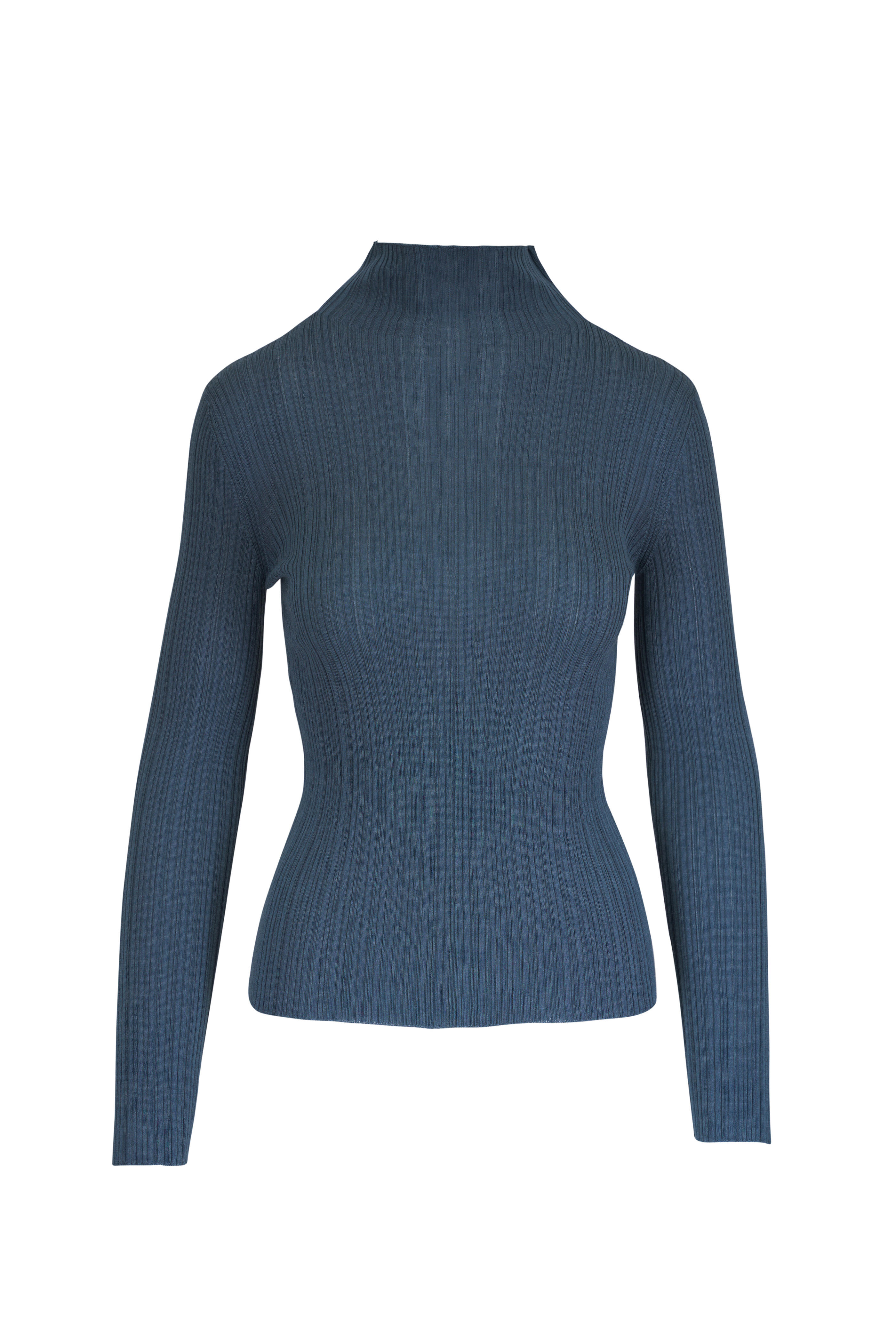 Agnona - Petrol Blue Microplissé Sweater