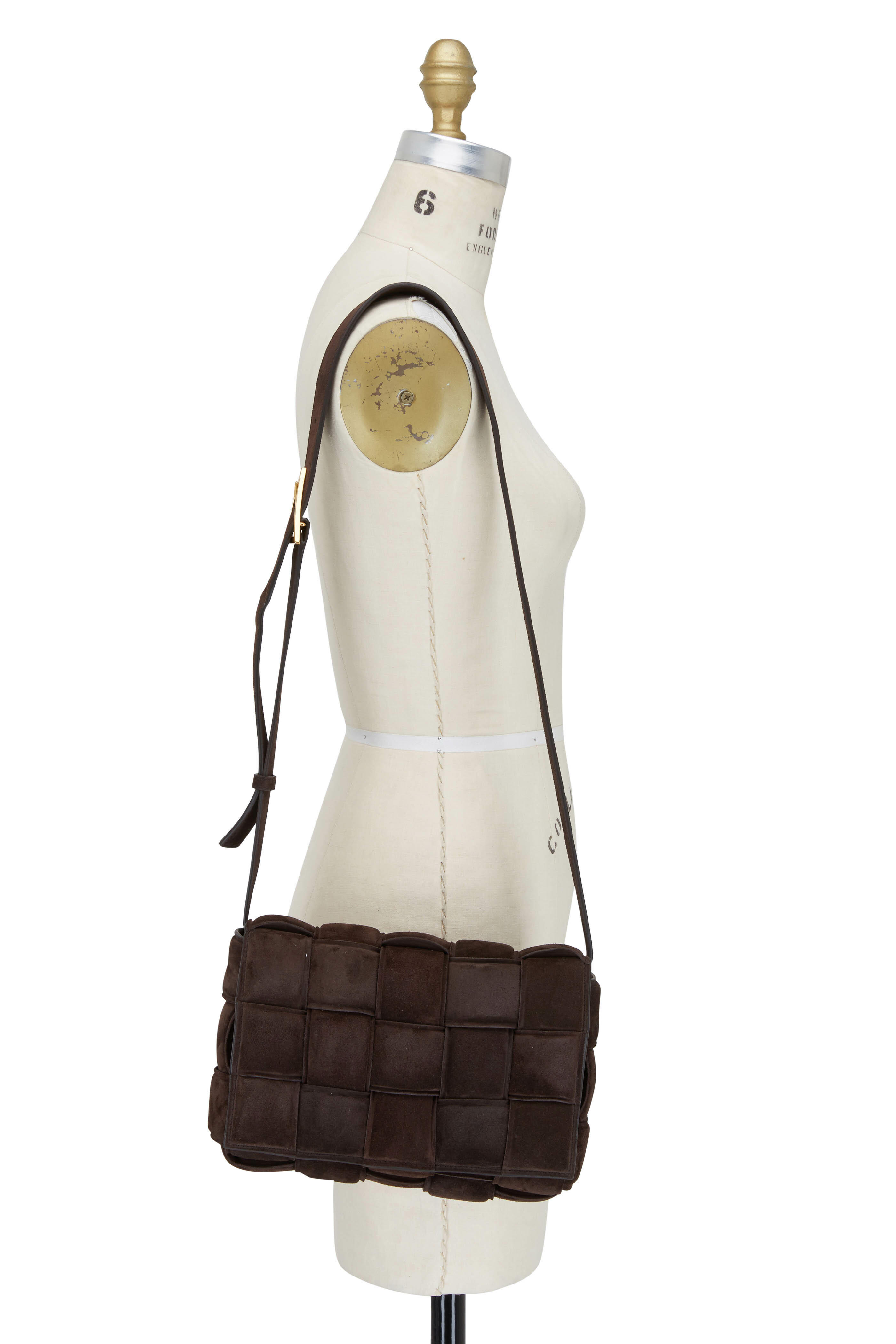 Bottega Veneta Dark Brown Intrecciato Leather Padded Cassette Shoulder Bag