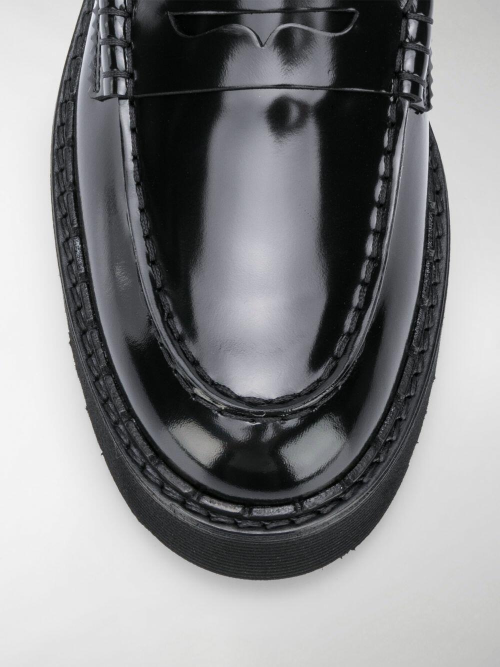 Tod's - Black Patent Leather Exaggerated Sole Penny Loafer