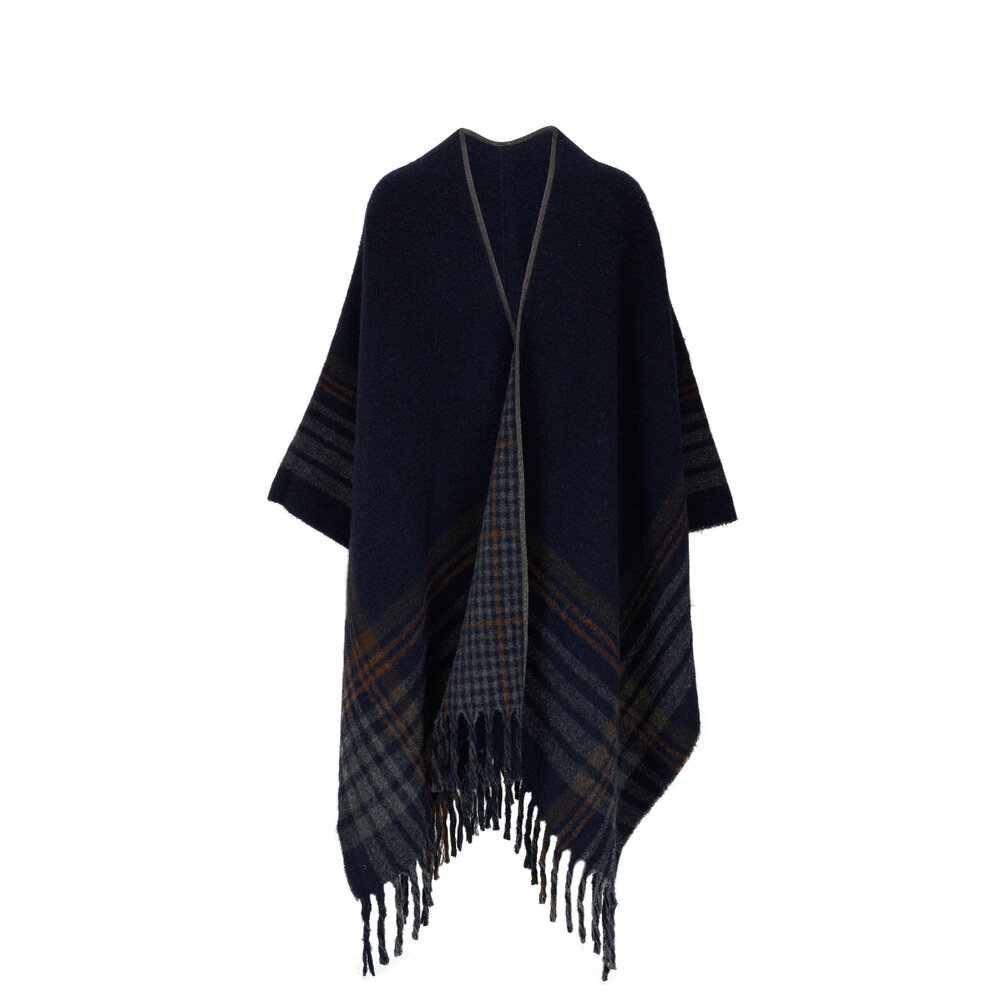 スカーフ BRUNELLO CUCINELLI Double knit wool and cashmere poncho with Brunello Cucinelli Double Knit Wool And Cashmere Poncho