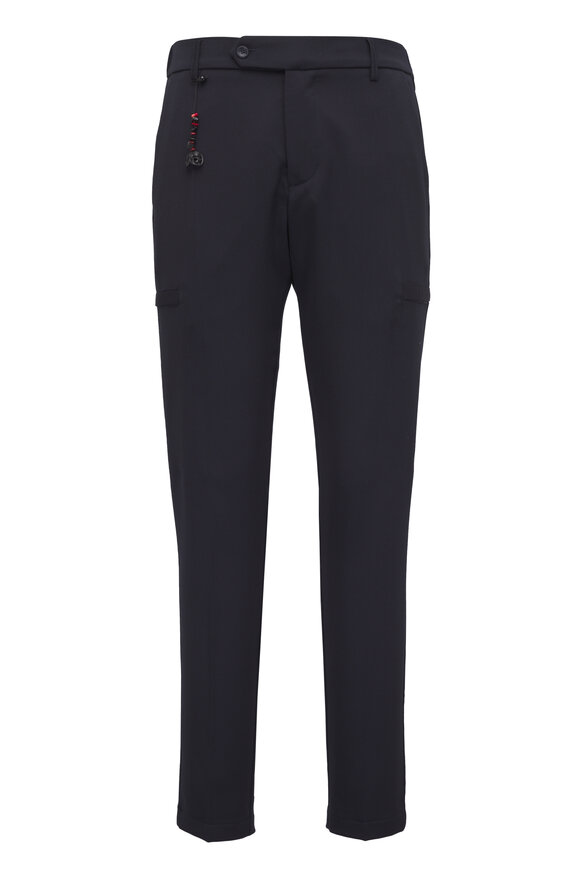 Marco Pescarolo Navy Cavalry Twill Wool Cargo Pant