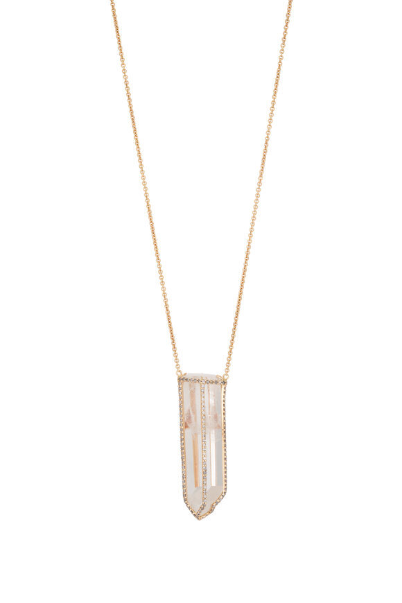 Kimberly McDonald 18k Rose Gold Quartz & Gray Diamond Pendant